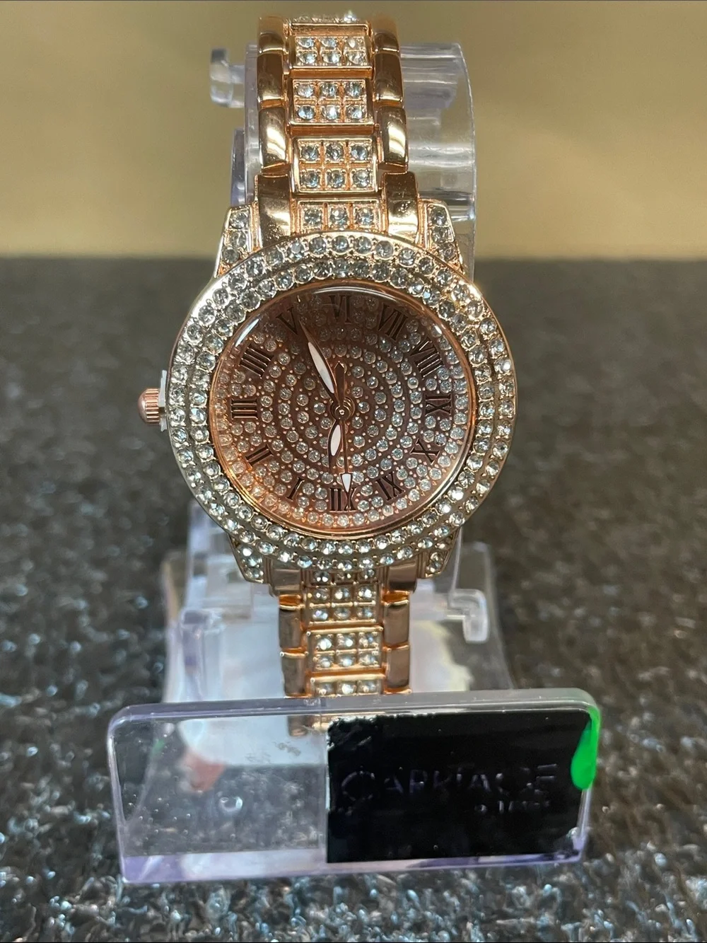 Sparkling Rose Gold Women's Bracelet Watch with Crystal Accents